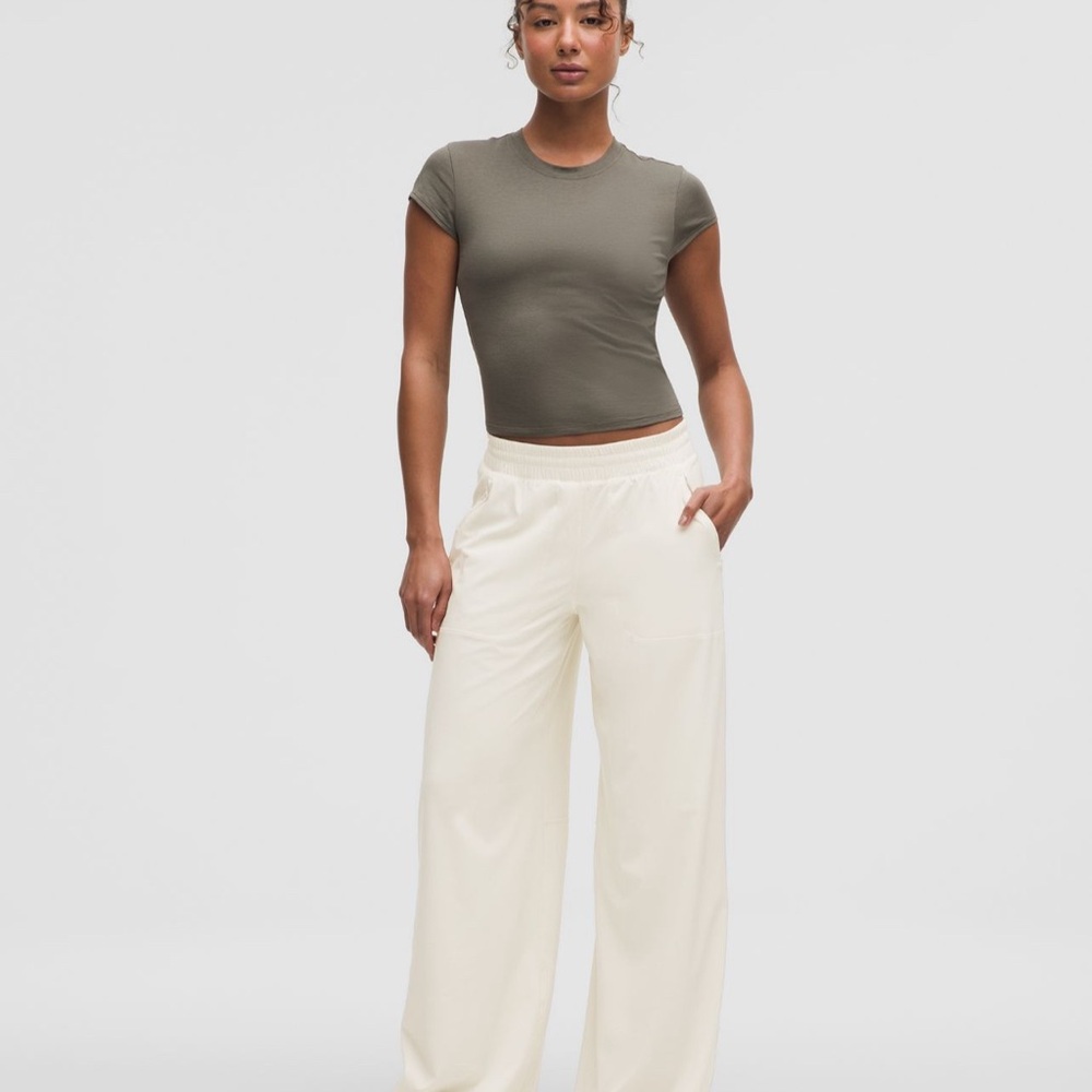 Lululemon Swift Wide Leg Mid Ruse Women's White Wide-Leg Pants